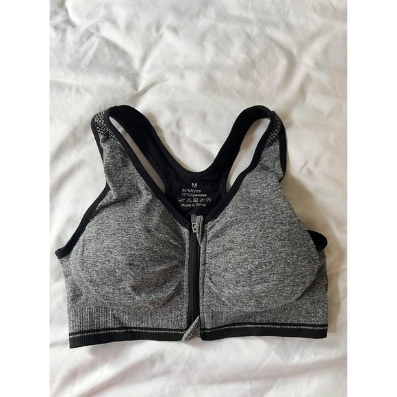 Heather Grey Workout Bra High Intensity Medium - Picture 1 of 3